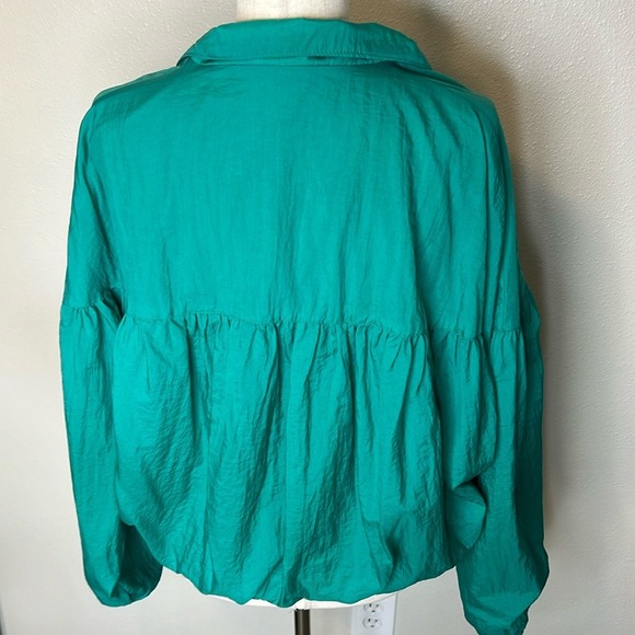 Free People Balloon Bomber Jacket M Y2K Bubble Hem Slouchy Whimsy grunge Fairy - Picture 5 of 16